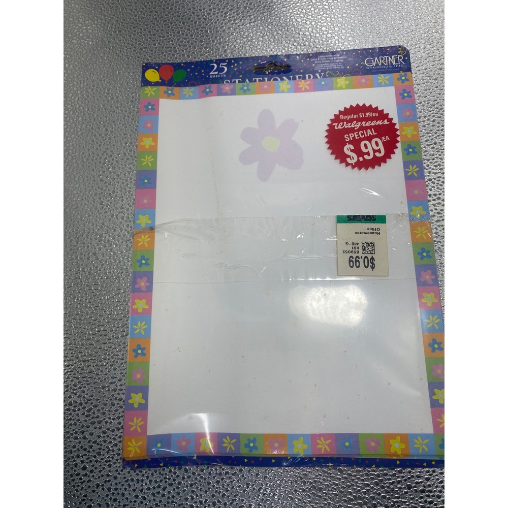 Gartner Studios Daisy Border Stationery Paper 25 Sheets Floral Printer Friendly